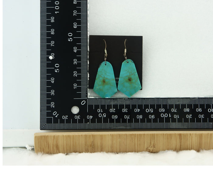 Santo Domingo Earrings Sterling Silver Natural Turquoise Vintage Authentic