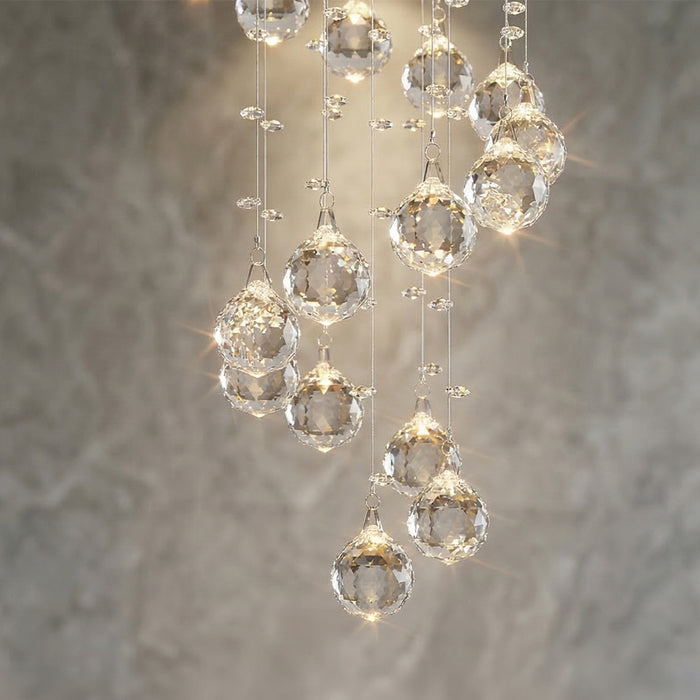 Spiral 7 Light Chrome Chandelier Flush Mount