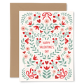 Sweetheart Card - hand-illustrated Gingiber greeting card for Valentine’s Day with kraft envelope, USA design, blank inside