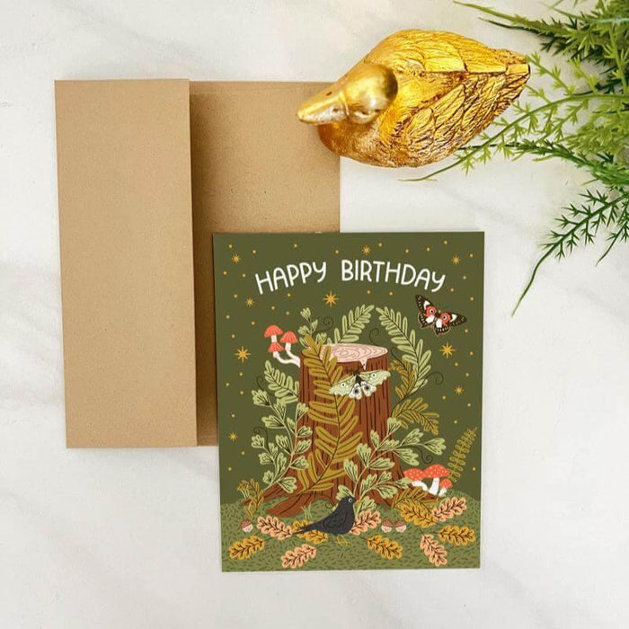 Tree Stump Birthday Card - Gingiber