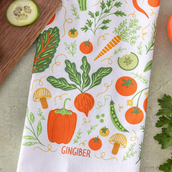 Vegetable Tea Towel - Gingiber