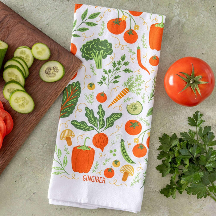 Vegetable Tea Towel - Gingiber