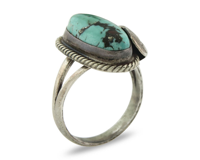 Vintage Navajo Ring 925 Sterling Silver Turquoise Handmade Size 6.5