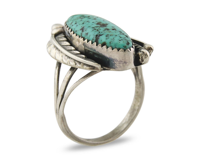 Vintage Navajo Ring 925 Sterling Silver Turquoise Handmade Size 8.5