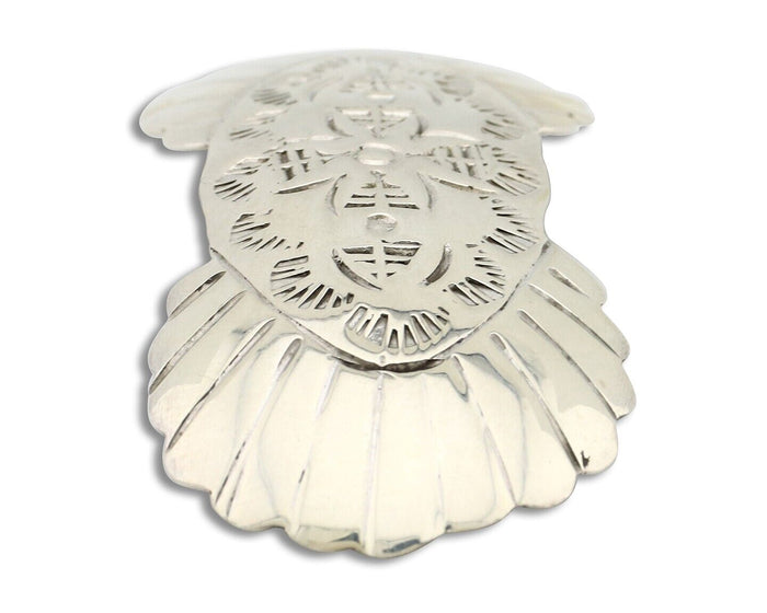 Women's Navajo Hair Clip Hand Stamped 925 Silver Artist Signed C Montoya C.80's