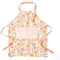 Zinnia Apron - Gingiber floral apron with adjustable neck strap, large pocket, cotton canvas, 29" L x 26" W, tie back, 100% cotton, imported