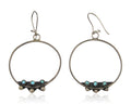 Zuni Dangle Earrings 925 Silver Blue Turquoise Native American Artist C.80's